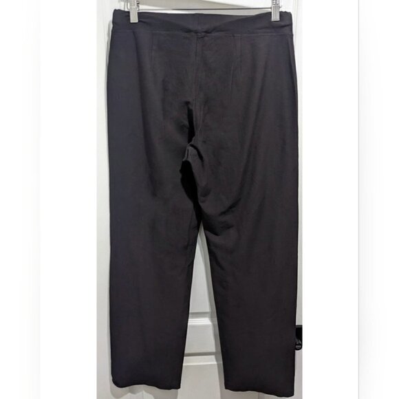 Eileen Fisher | Washable stretch crepe mid-waist pant in dark brown - Picture 4 of 10